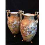 A pair of Noritake Japanese vases