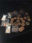 A Quantity of Australian coins, most V/F or better, pennies, half pennies and three 50 cent coins.