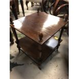 A mahogany incidental table, library table, on castors