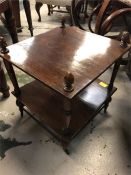 A mahogany incidental table, library table, on castors