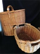 Two wicker baskets one for stairs