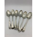 A set of six Georgian spoons