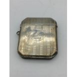 A silver Vesta case, hallmarked 1920-21