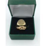 A 9ct gold signet ring and knotted ring (8.6g)