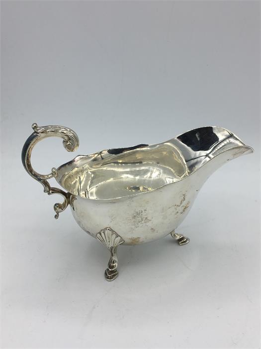 A Sauce boat, makers mark HA, Sheffield 1957-58 (231g)