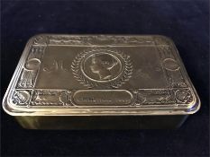 A Queen Mary 1914 Christmas tobacco tin