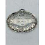 A silver medallion celebrating the The Hundred of Godley Volunteer Cavalry 'By Perseverance By Skill