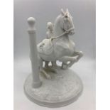 A Rearing horse and man porcelain figure with Wein porcelain makers mark