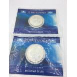 2004 and 2002 Britannia silver proof coins