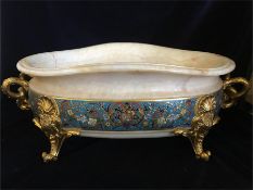 A 19th Century French Cachepot or Jardiniere with fine Cloisonné decoration and gilt fitments.