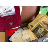 A volume of memorabilia from United States Lines, cruise ships in a leather case including