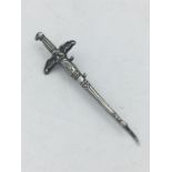 A Royal Hungary silver sword 1932-45 Tie pin