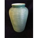 A Victorian Ovoid shaped and ribbed green flower vase 35 cm high, 4 section creamware horsd'oeuvre