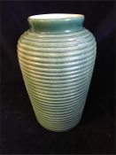 A Victorian Ovoid shaped and ribbed green flower vase 35 cm high, 4 section creamware horsd'oeuvre