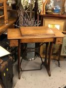 A Singer sewing machine table.