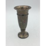 A silver posy vase, hallmarked