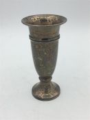 A silver posy vase, hallmarked