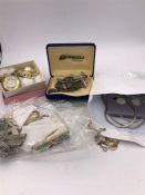 A collection of costume jewellery including some silver