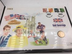 A 2003 Annual gold sovereign presentation cover