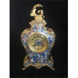 LATE 19TH CENTURY FRENCH GILT BRONZE AND CHAMPLEVE ENAMEL SIGNED 'W. MARGRETT PARIS' the shaped case