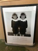 A framed picture of twins by Diane Arbus