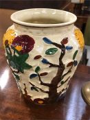 A Staffordshire vase by Tony Wood, hand painted, Indian Tree design