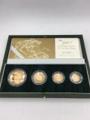 A 2004 gold proof coin set in 22ct, half sovereign, sovereign, double sovereign and five pound coin