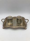 A hallmarked silver inkwell