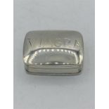 A Sterling silver pill box with 'Viagra' on the front.