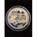 A Chinese blue and white plate (1796-1850)
