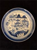 A Chinese blue and white plate (1796-1850)