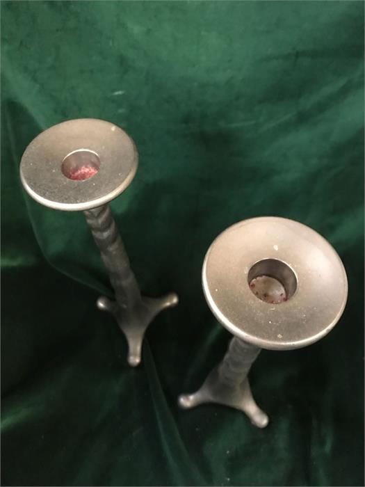 Pair of modern candlesticks, metal. - Image 2 of 2