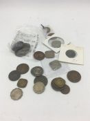 British India Colonial coins, including East India company half and quarter Anna, and Victorian