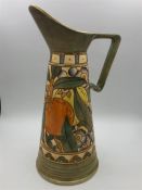 A Bursleyware jug by Charlotte Rhead