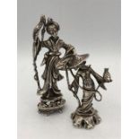 A pair of silver Chinese figures