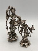 A pair of silver Chinese figures