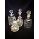 Three Large and one medium glass decanters