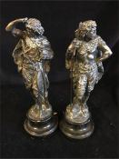 A pair of spelter figures