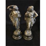 A pair of spelter figures