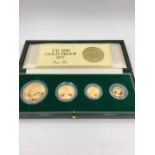 A UK 1980 Gold Proof set in 22ct gold, five pound, two pound, sovereign, half sovereign coin