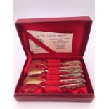 A Boxed set of six Indonesian silver teaspoons