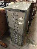 A steel filing cabinet