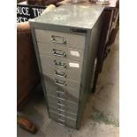 A steel filing cabinet