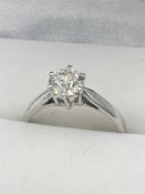 An 18ct white gold single stone diamond ring of 1.1ct's