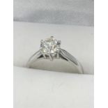 An 18ct white gold single stone diamond ring of 1.1ct's