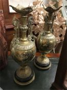 Two brass lamp bases