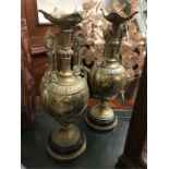 Two brass lamp bases