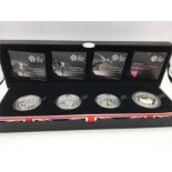 Boxed set of silver proof £5 coins 'Countdown to London 2012' Royal Mint