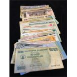 100 mixed condition world bank notes 1923-2017