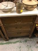 Two Marble topped cabinets